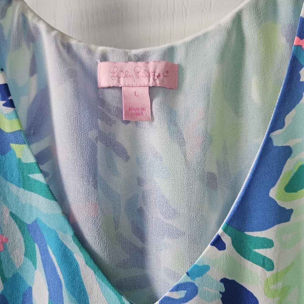 Lilly Pulitzer Blue and Green Blouse